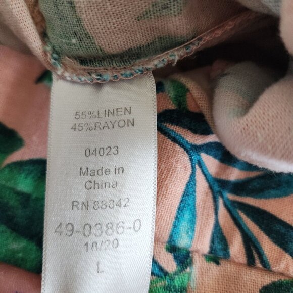 WOMAN WITHIN Linen Maxi Midi Skirt Womens 18 / 20 Large Tropical Florals Pull On - Picture 8 of 14